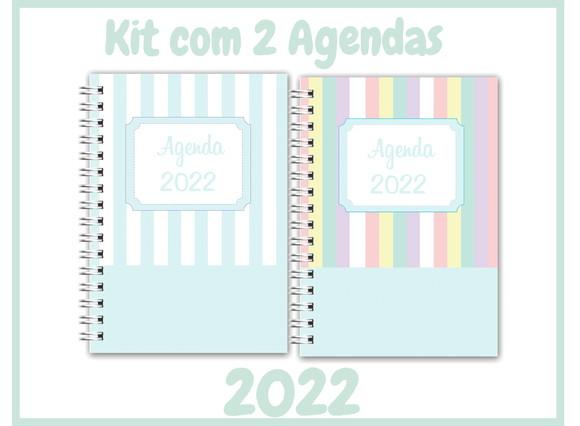 Kit com 2 Agendas Azul 2022 Arquivo Digital