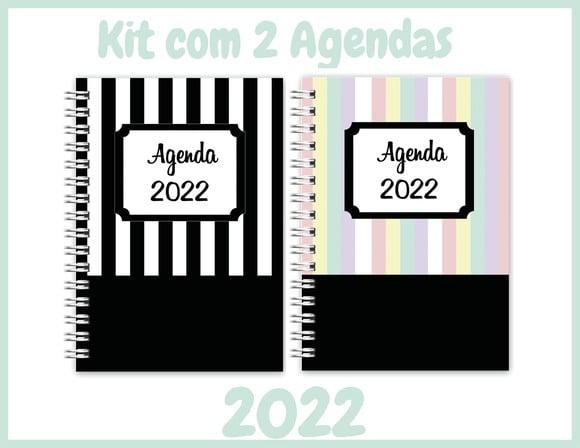 Kit com 2 Agendas Pretas 2022 Arquivo Digital