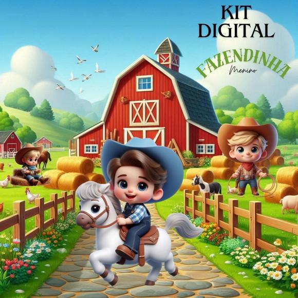 Kit Digital fazendinha Menino