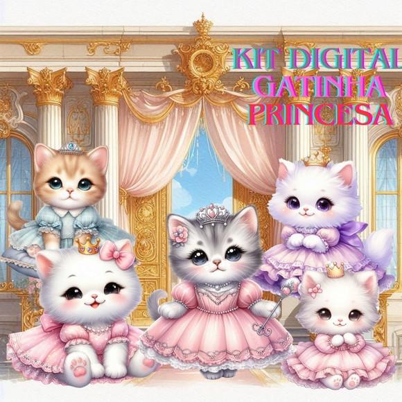 Kit Digital gatinha Princesa