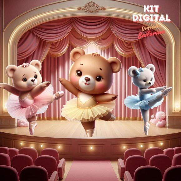 Kit Digital ursinha Bailarina