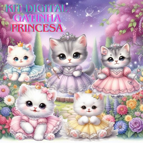 Kit Digital gatinha Princesa