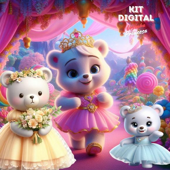Kit Digital ursinha Princesa