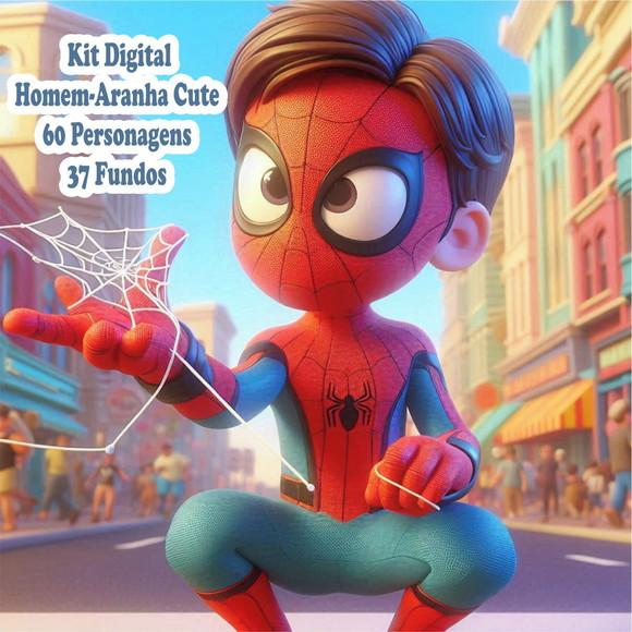 Kit Digital 3d Fofo Homem-aranha Bebê