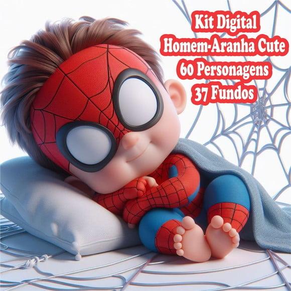 Kit Digital 3d Fofo Homem-aranha Bebê