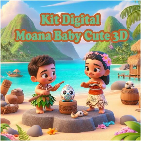 Kit Digital 3d Moana Bebê Cute