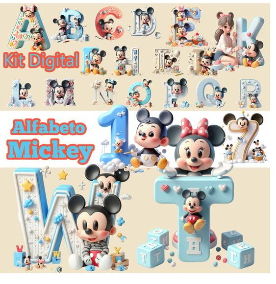 Kit Digital Alfabeto Mickey