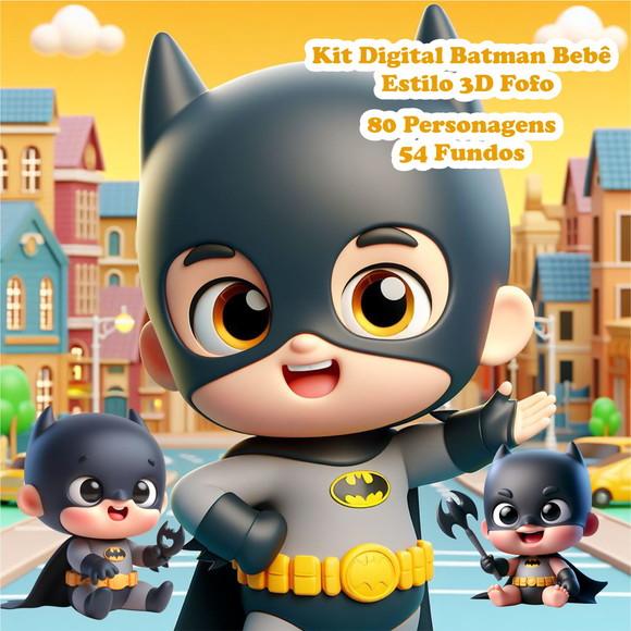 Kit Digital Batman Bebê - Estilo 3d