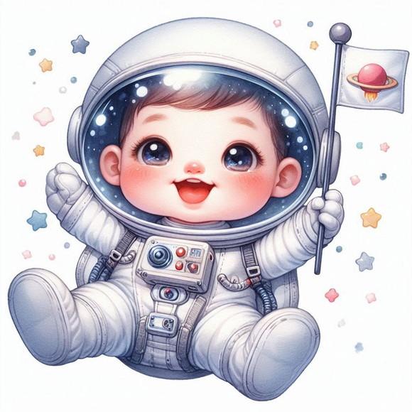 Kit Digital Bebê Astronauta