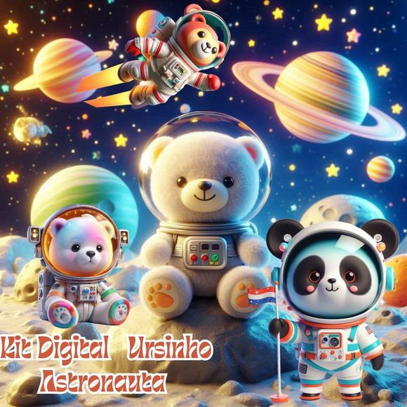 Kit Digital de Ursinhos Astronautas em 3d