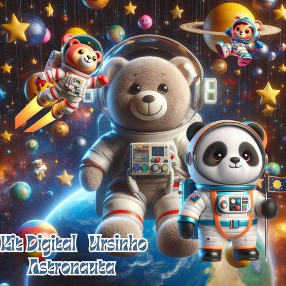 Kit Digital de Ursinhos Astronautas em 3d