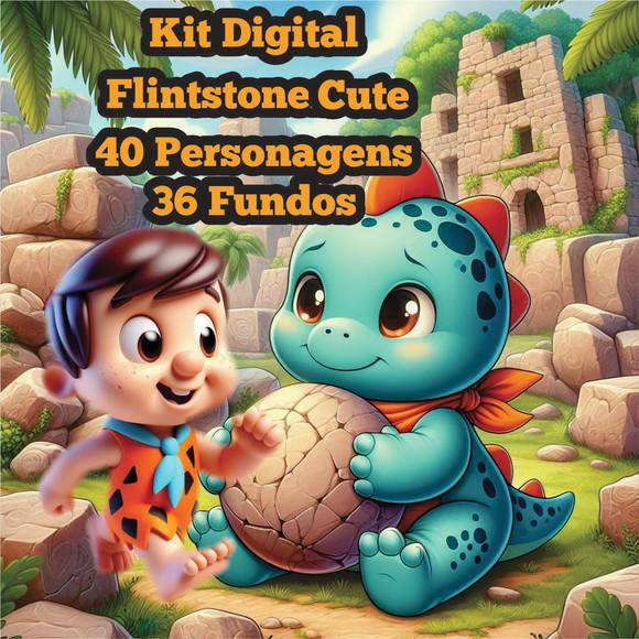 Kit Digital Flintstones Cute