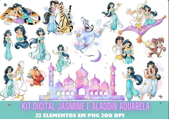 Kit Digital Jasmine e Aladdin Aquarela