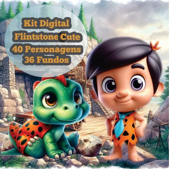 Kit Digital Flintstones Cute