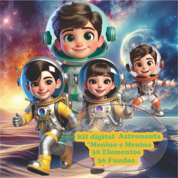 Kit Digital Menino e Menina Astronauta