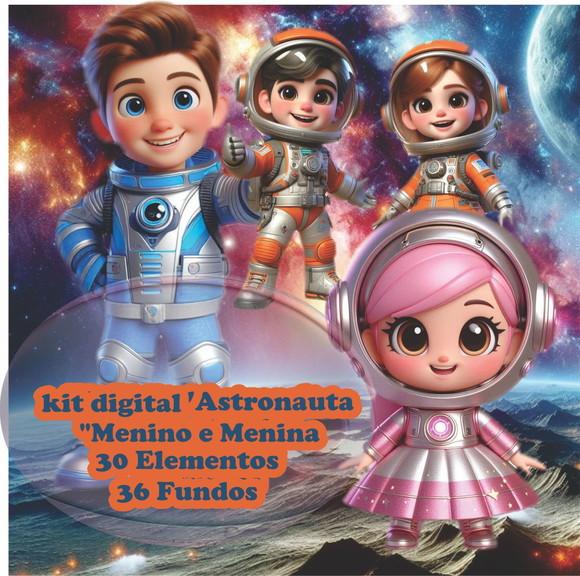 Kit Digital Menino e Menina Astronauta