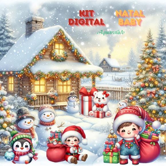 Kit Digital Natal Baby Cute