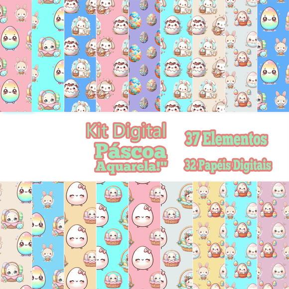 Kit Digital Páscoa Aquarela