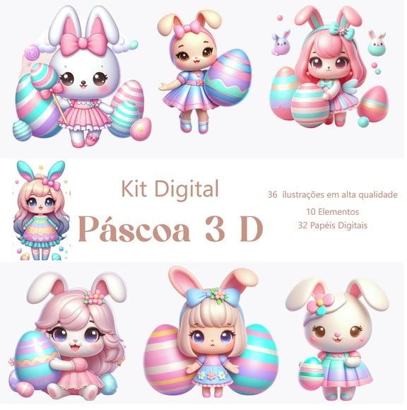 Kit Digital Páscoa Encantada 3d