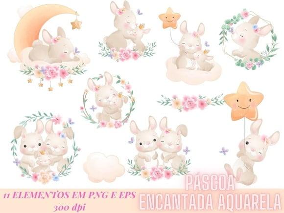 Kit Digital Páscoa Encantada Aquarela