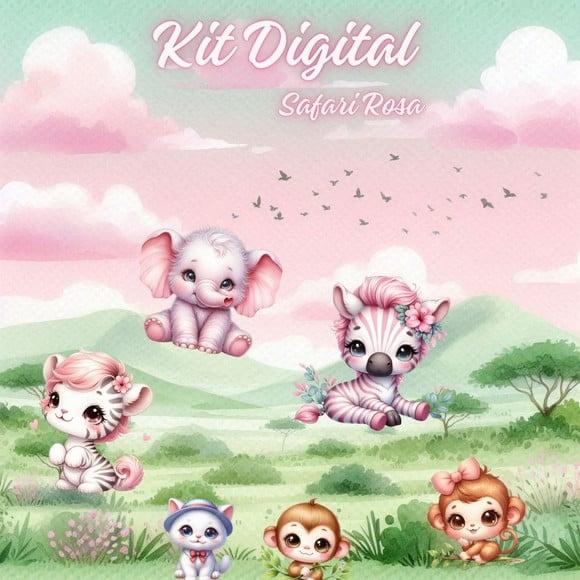Kit Digital Safari Rosa