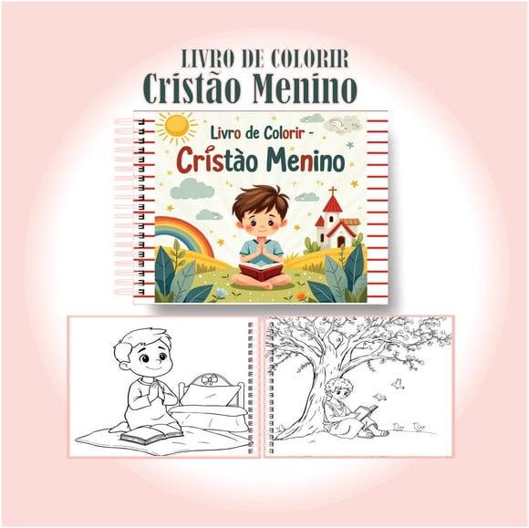 Livro de Colorir Fofo Cristão Menino