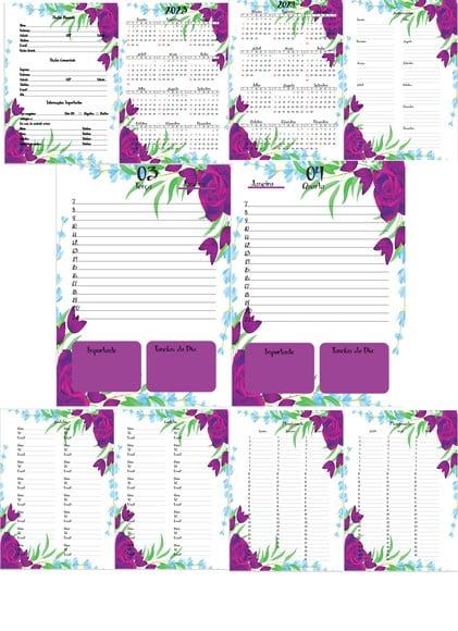 Miolo Agenda Floral 2023 Arquivo Digital