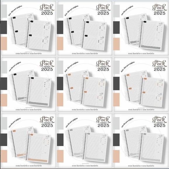 Pack Miolo Agenda Masculina 2025 Arquivo Digital