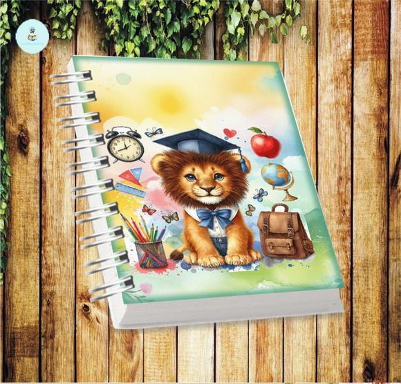 Volta às Aulas Arquivo Digital Combo Agenda Leão, Aquarelado