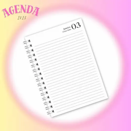 Agenda 2025 com Horas com Sábado e Dom M/ P Arquivo Digital