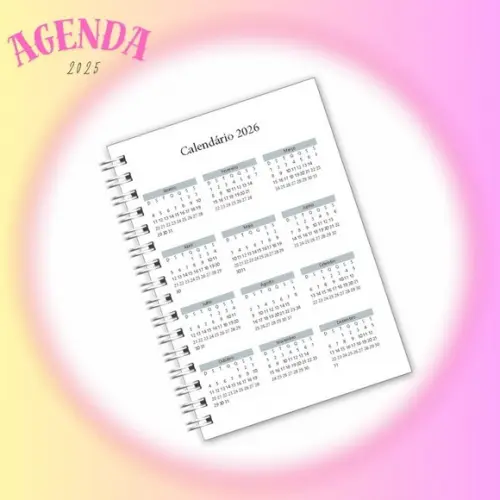 Agenda 2025 com Horas com Sábado e Dom M/ P Arquivo Digital