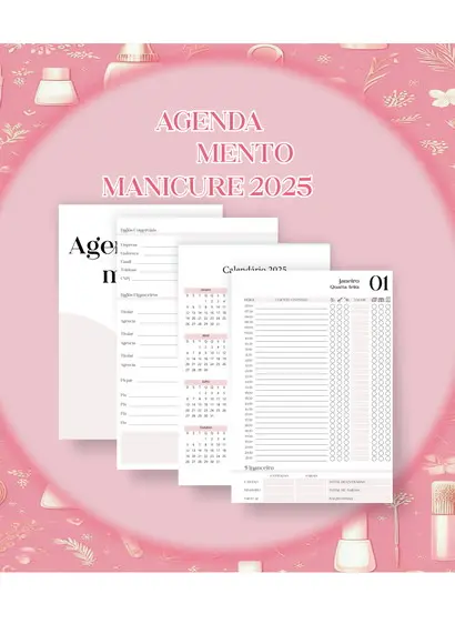 Agenda Agendamento Manicure - Rosa