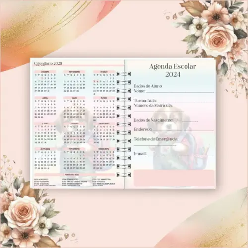 Agenda Escolar Permanente , 2 Dias Por Página , 204 Páginas