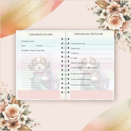 Agenda Escolar Permanente , 2 Dias Por Página , 204 Páginas