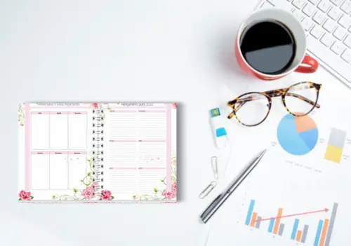 Agenda Floral Rosa 2022 Arquivo Digital