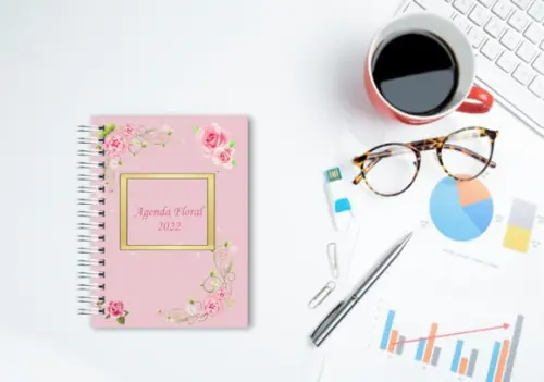 Agenda Floral Rosa 2022 Arquivo Digital