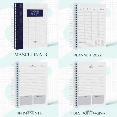 Agenda Masculina 3 Datada 2022 e Permanente Arquivo Digital