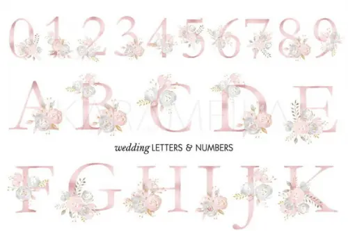 Alfabeto Floral Rose Kit Digital