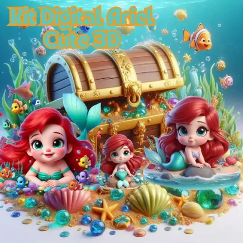 Ariel Bebê 3d - Kit Digital Mágico