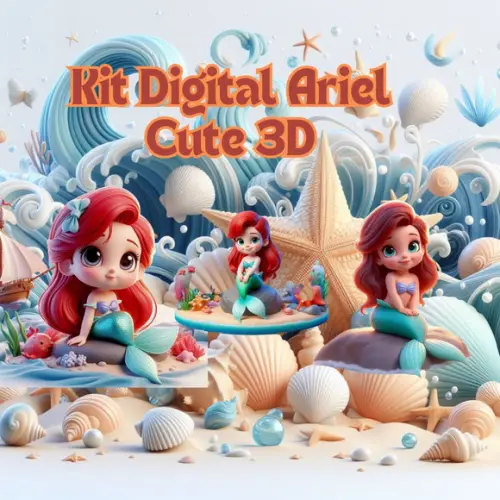 Ariel Bebê 3d - Kit Digital Mágico