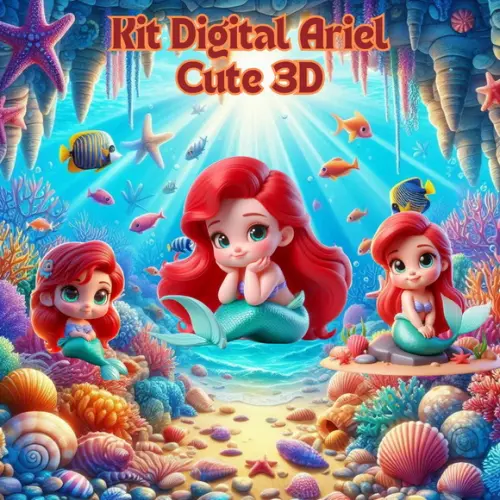 Ariel Bebê 3d - Kit Digital Mágico
