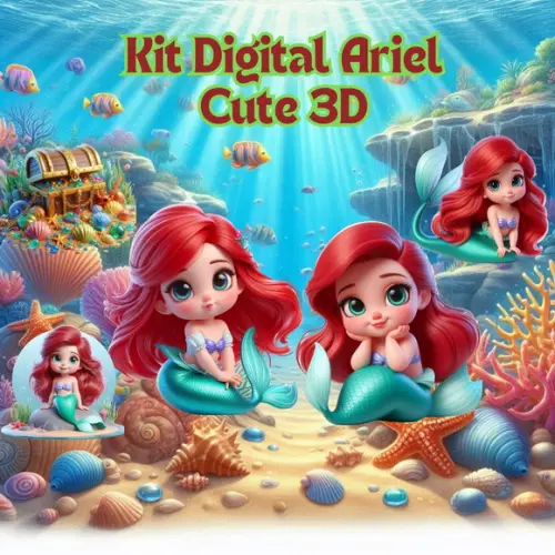 Ariel Bebê 3d - Kit Digital Mágico
