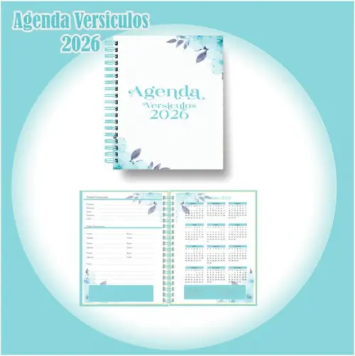 Arquivo Digital Agenda de Versículos 2026 Verde Floral