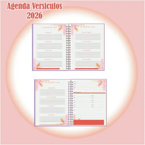 Arquivo Digital Agenda de Versículos 2026 Marsala Floral