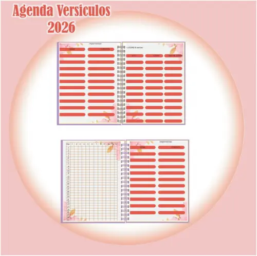 Arquivo Digital Agenda de Versículos 2026 Marsala Floral
