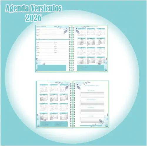 Arquivo Digital Agenda de Versículos 2026 Verde Floral