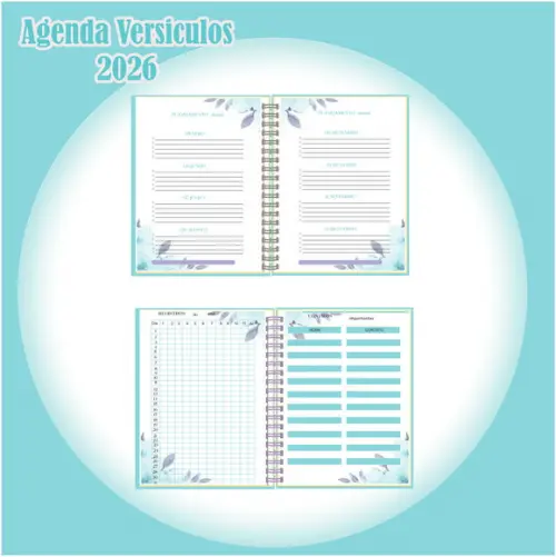 Arquivo Digital Agenda de Versículos 2026 Verde Floral