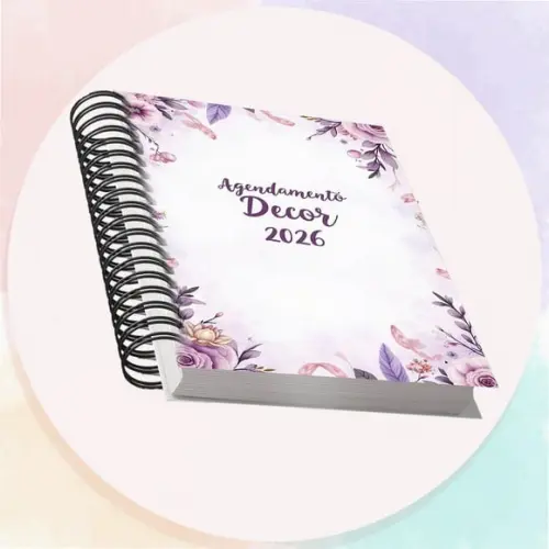 Arquivo Digital Agendamento Decoração 2026 Lilás