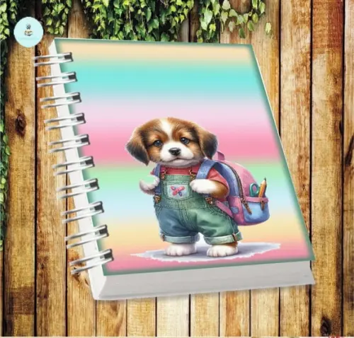 Arquivo Digital Combo Agenda Escolar Cachorrinho Aquarela 1