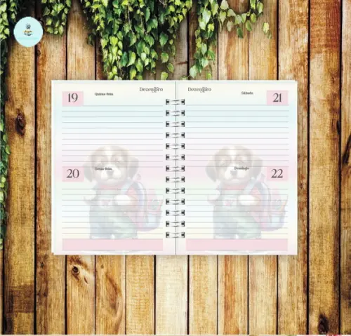 Arquivo Digital Combo Agenda Escolar Cachorrinho Aquarela 1